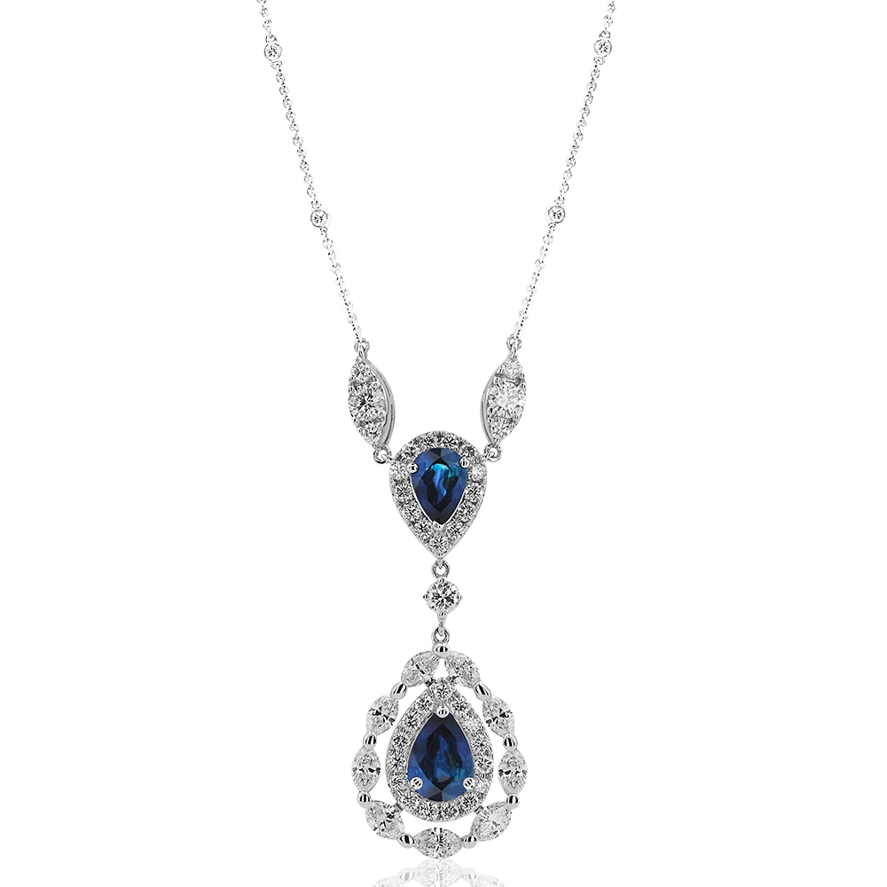 4,65 Ct. Diamond Sapphire Pendant